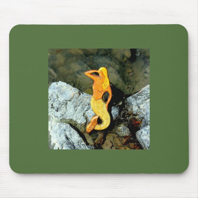 seaward looking blonde mermaid mouse mat (Front)
