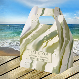 Seaweed Abstract Green Art Thank You Favour Box
