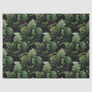 Seaweed and Fish on Black Decoupage Tissue Paper