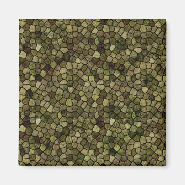 Seaweed and Juniper Cobbled Patchwork Terrazo Magnet (Front)