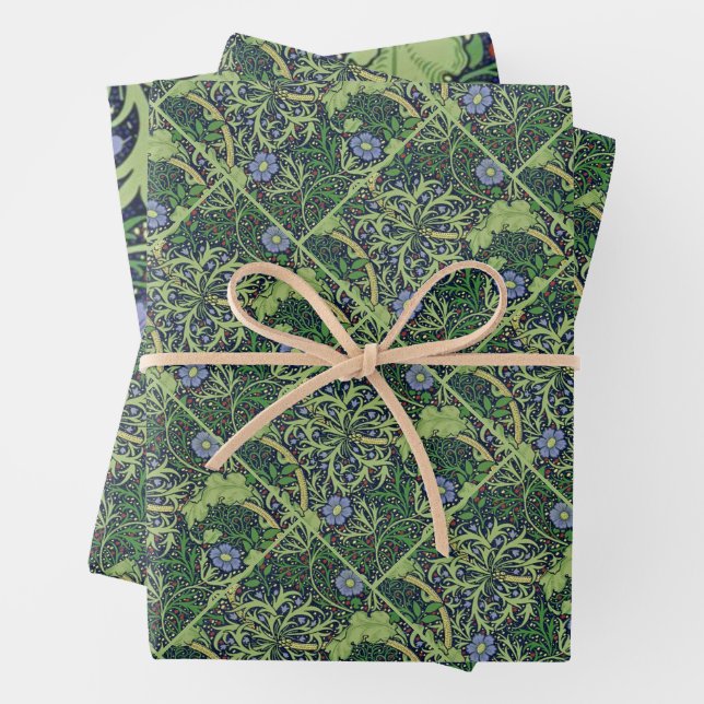 Seaweed art nouveau design by William Morris Wrapping Paper Sheet (In situ)