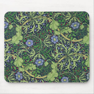 Seaweed cobalt thyme - William Morris Mouse Mat