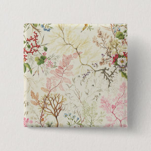 Seaweed design for silk material (w/c on paper) 15 cm square badge