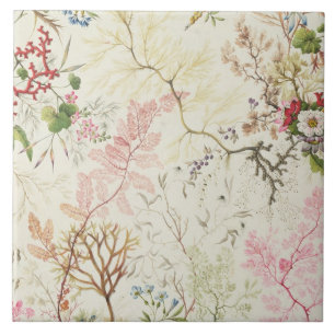 Seaweed design for silk material (w/c on paper) tile