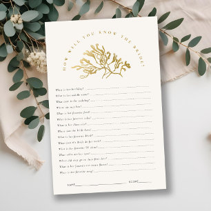 Seaweed How Well You Know Bride Bridal Shower Game