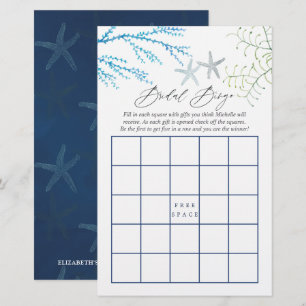 Seaweed Nautical Shower Bingo Game