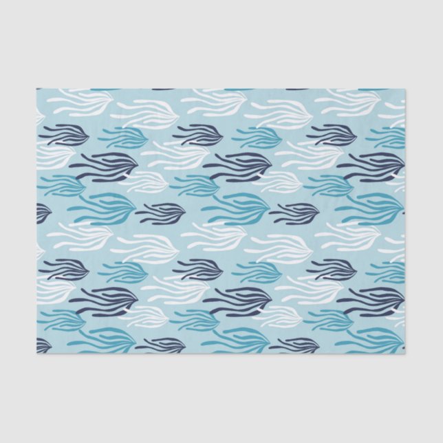Seaweed Ocean Blue Tissue Paper (Front)