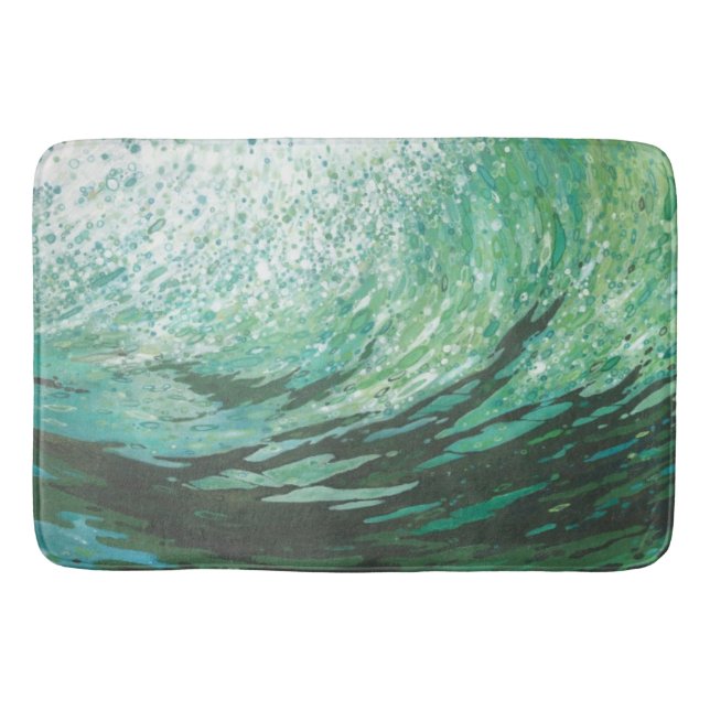 Seaweed on A Wave Beach Bathroom Bath Mat Juul (Front)