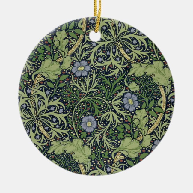 Seaweed Wallpaper Design, printed by John Henry De Ceramic Tree Decoration (Front)