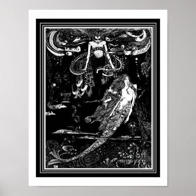 "Seawitch & Mermaid" Harry Clarke  Nouveau Print (Front)