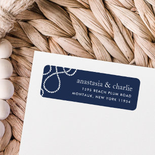 Seaworthy Return Address Label   Navy