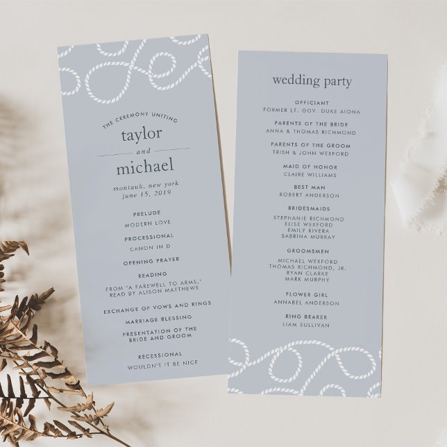 Seaworthy Wedding Ceremony Program | Fog Programme (Creator Uploaded)