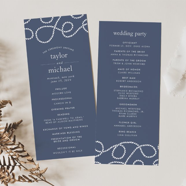 Seaworthy Wedding Ceremony Program | Slate Programme (Creator Uploaded)