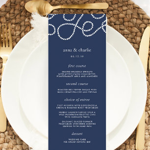Seaworthy Wedding Menu Card   Navy