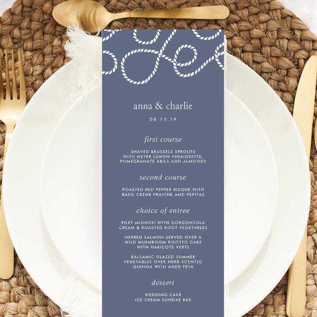 Seaworthy Wedding Menu Card | Slate (Creator Uploaded)