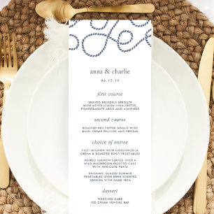 Seaworthy Wedding Menu Card   White