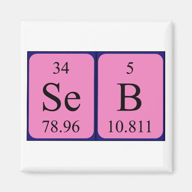 Seb periodic table name magnet (Front)