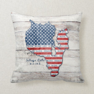 Sebago Lake Maine Pillow