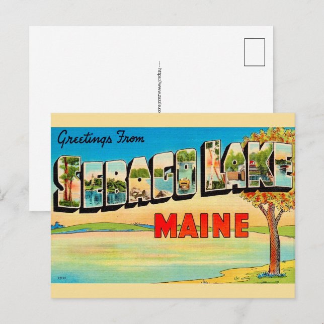 Sebago Lake Vintage Postcard (Front/Back)