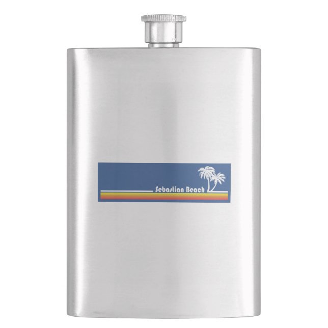 Sebastian Beach Fort Lauderdale Florida Hip Flask (Front)