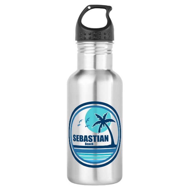Sebastian Beach Fort Lauderdale Palm Tree Birds 532 Ml Water Bottle (Front)