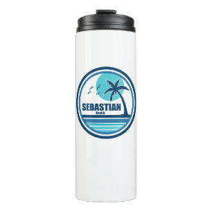 Sebastian Beach Fort Lauderdale Palm Tree Birds Thermal Tumbler
