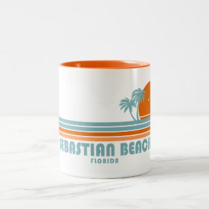 Sebastian Beach Fort Lauderdale Sun Palm Trees Two-Tone Coffee Mug