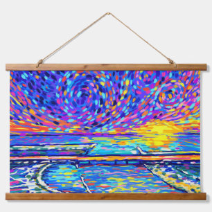 Sebastian Inlet Cotton Candy Sky Hanging Tapestry