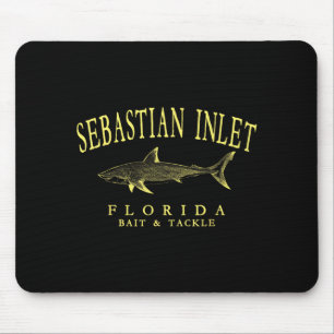 Sebastian inlet florida shark vintage yellow art mouse mat