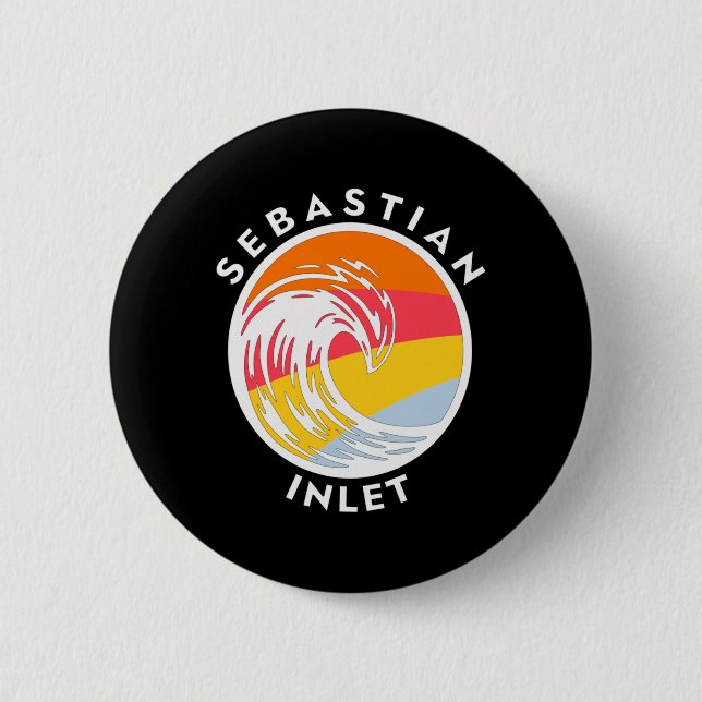 Sebastian Inlet Retro 6 Cm Round Badge (Front)
