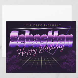 Sebastian Name First name pura retro card Birthday