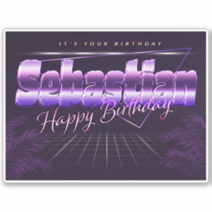 Sebastian Name First name retro Sticker Birthday