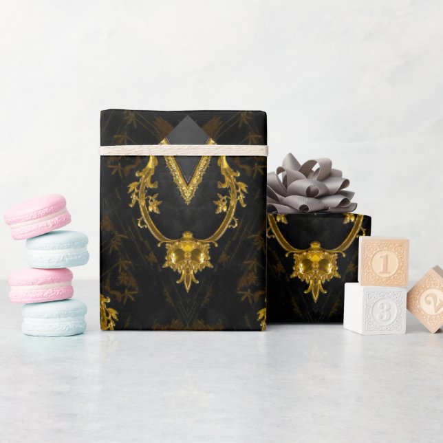 Sebastians Baroque Library Unique Chic Wrapping Paper (Baby Shower)