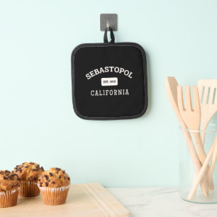 Sebastopol California Sonoma Apple Classic Black Pot Holder
