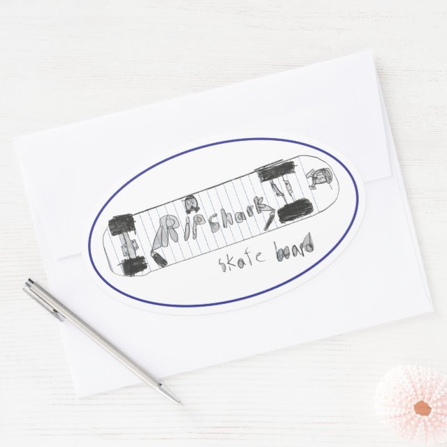 Sebi's Skateboard Oval Sticker (Envelope)