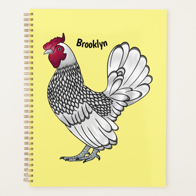 Sebright chicken cartoon illustration  planner (Front)