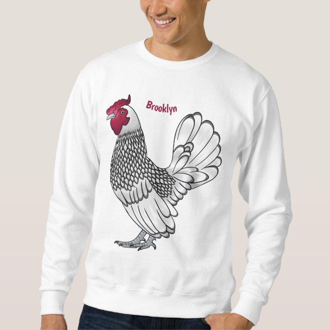 Sebright chicken cartoon illustration  sweatshirt (Front)