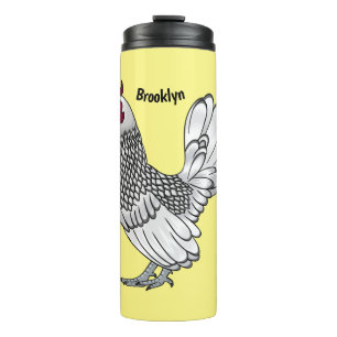 Sebright chicken cartoon illustration  thermal tumbler