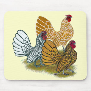 Sebright Rooster Assortment Mouse Mat