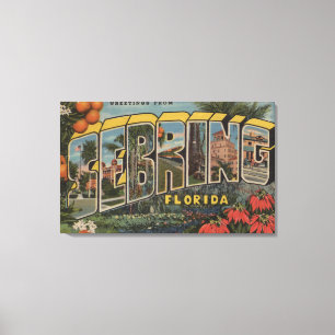 Sebring, Florida - Large Letter Scenes Canvas Print