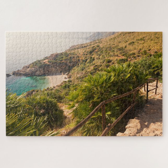 Secluded beach in Lo Zingaro, Sicily Jigsaw Puzzle (Horizontal)