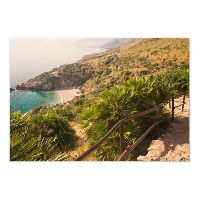 Secluded beach in Lo Zingaro, Sicily Photo Print (Front)