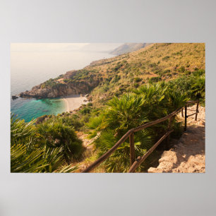 Secluded beach in Lo Zingaro, Sicily Poster