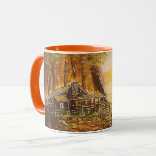 Secluded Cabin at Sunrise Mug (Front Left)