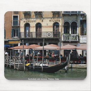 Secluded cafe terrace, Venice, Italy Mouse Mat