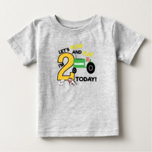 Second 2nd birthday - farm themed tractor party baby T-Shirt