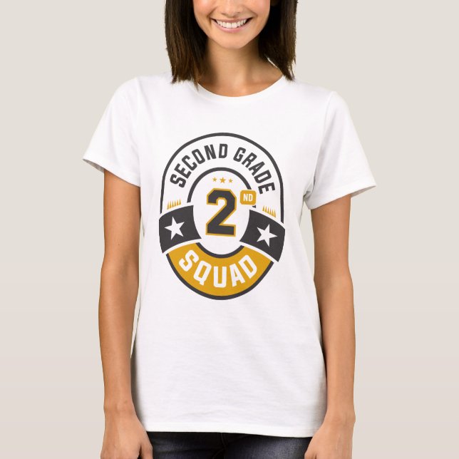 Second 2nd Grade Squad Team Back To School T-Shirt (Front)
