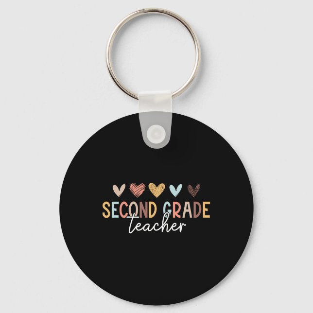 Second 2nd Grade Teacher First Day Of School Ck To Key Ring (Front)