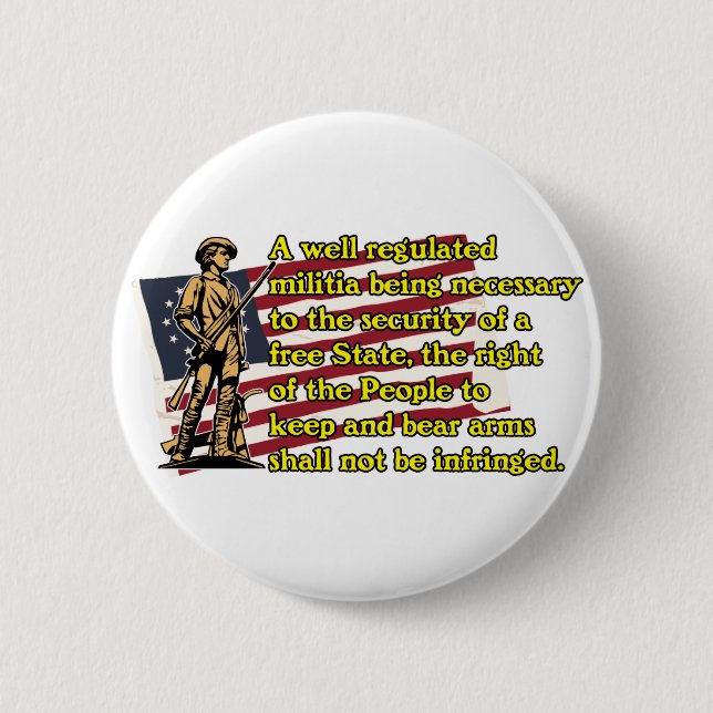 Second Amendment 6 Cm Round Badge (Front)
