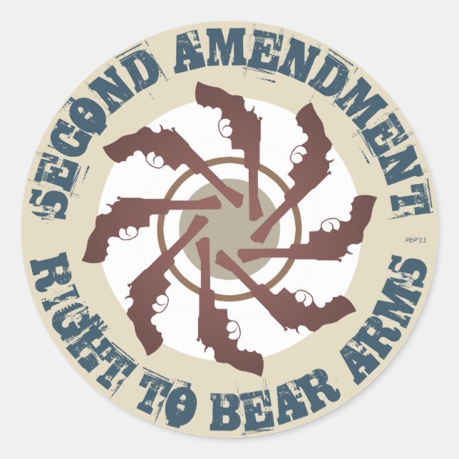 Second Amendment Classic Round Sticker (Front)